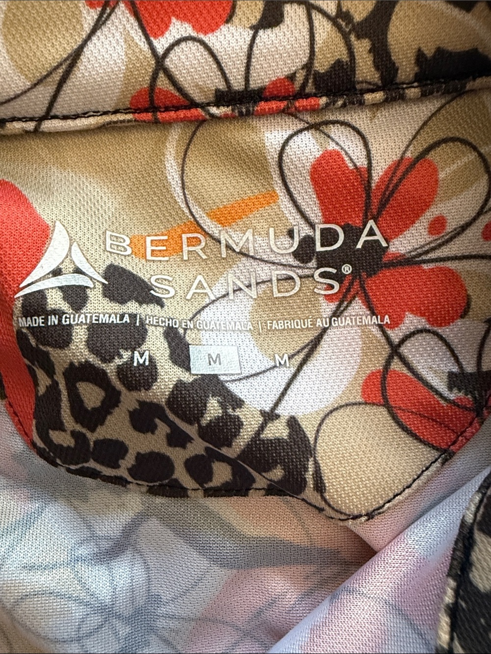 Bermuda Sands Sleeveless Printed Athletic Dress in Orange, Black & Beige M - Picture 2 of 3